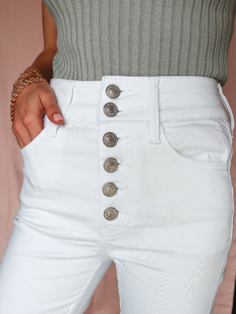Vervet White Cropped Jeans - Picture 2 of 4